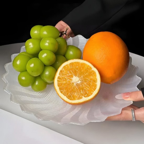 Set of Glass Serving Plate & 6 Plates 